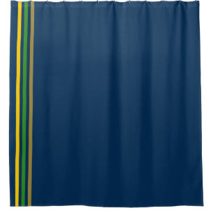 School Colors Navy Gold Green and Yellow Shower Curtain