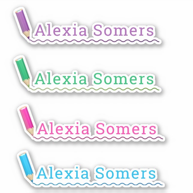 school coloured pencils/crayons custom name (Front)