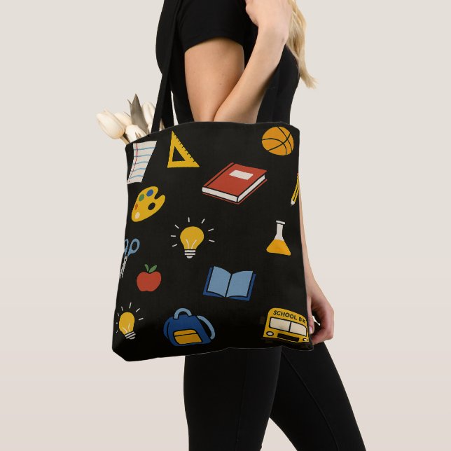 School Colourful  Tote Bag (Close Up)