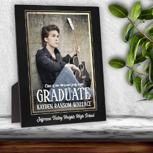 School Colours Black and Gold Graduation Photo Plaque