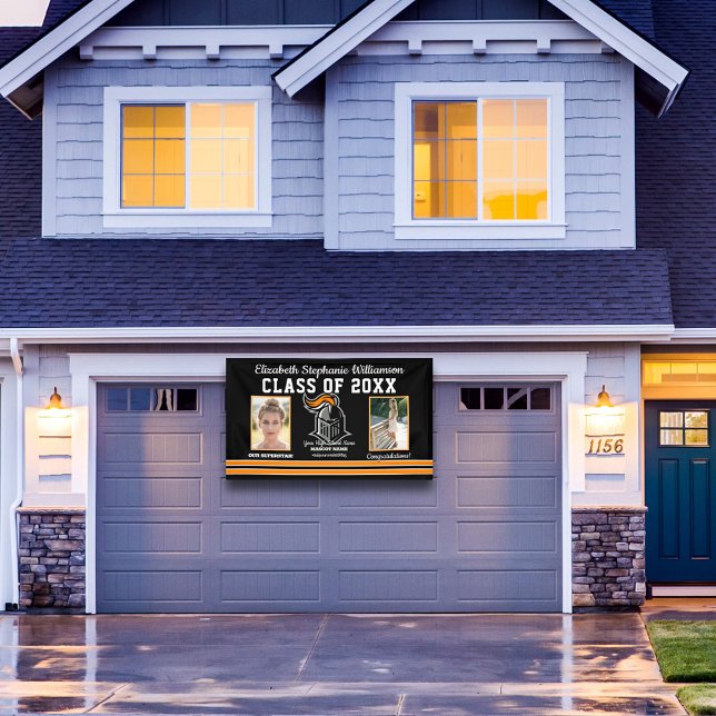 School Colours Black and Orange Graduation Banner (Creator Uploaded)