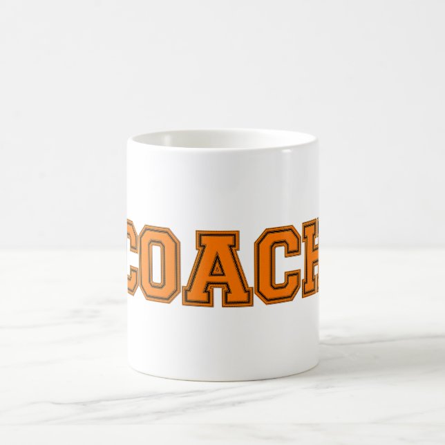 School Colours COACH Mug, Orange-Black Coffee Mug (Center)