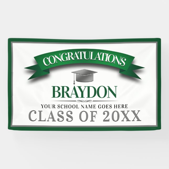 School Colours Congratulations Graduation Banner (Horizontal)