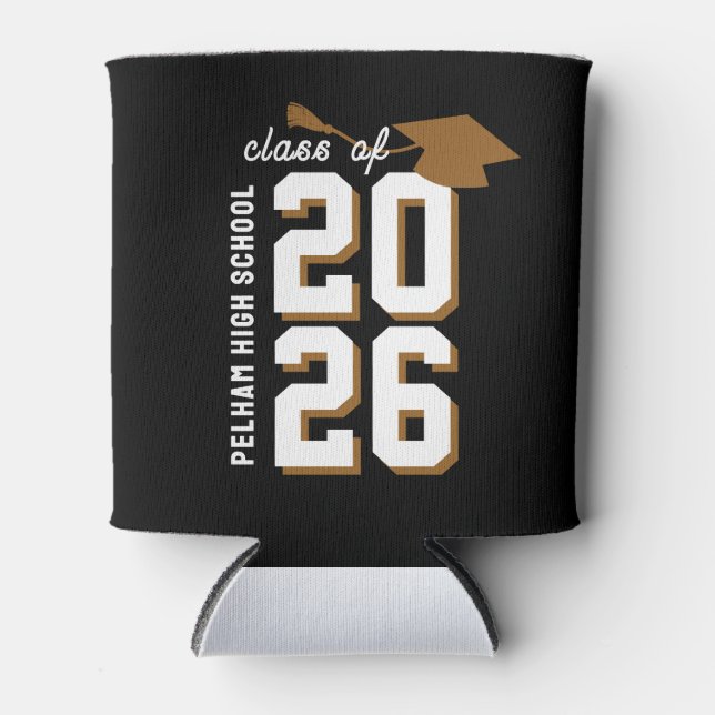 School Colours Grad BLACK FAVOR COOZIE CUSTOM (Front)