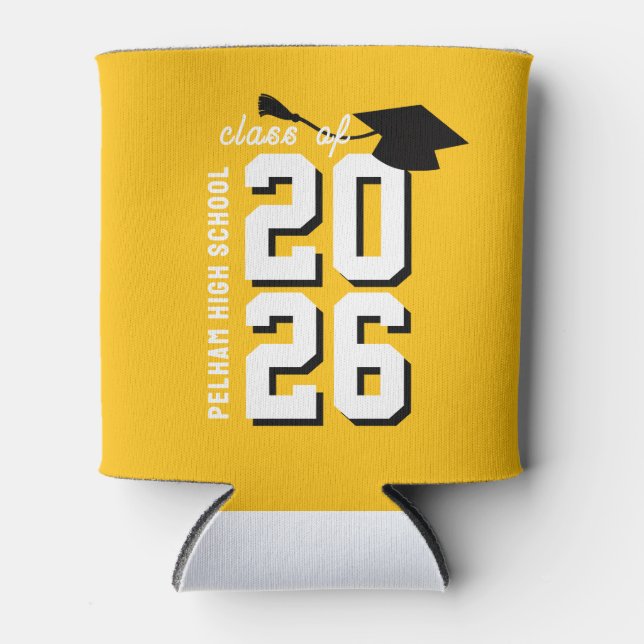 School Colours Grad YELLOW FAVOR COOZIE CUSTOM (Front)