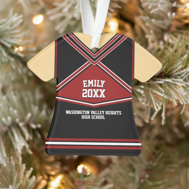 School Colours Personalised Cheerleader Uniform Ornament (Tree)