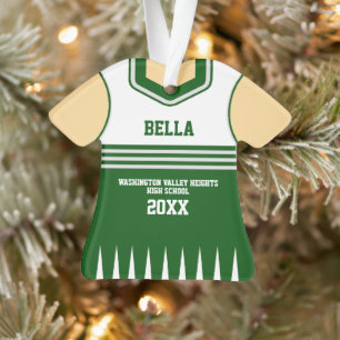School Colours Personalised Cheerleader Uniform Ornament