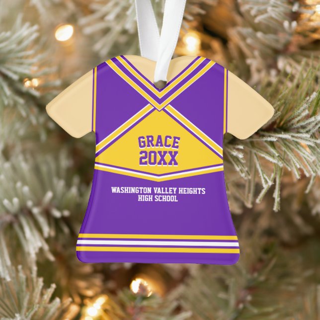 School Colours Personalised Cheerleader Uniform Ornament (Tree)