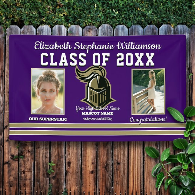 School Colours Purple and Gold Graduation Banner (Creator Uploaded)