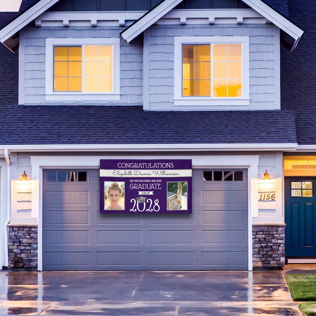 School Colours Purple and Silver Graduation Banner (Creator Uploaded)