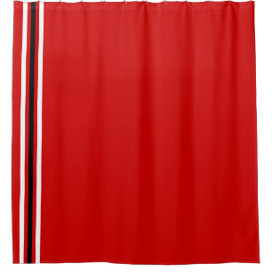 School Colours Red White Black Shower Curtain
