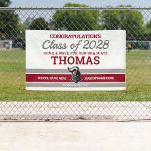 School Colours with Mascot Graduation Banner