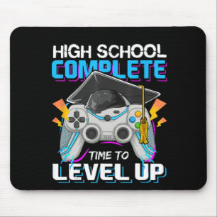 School Complete Time To Level Up Video Game Gradua Mouse Pad