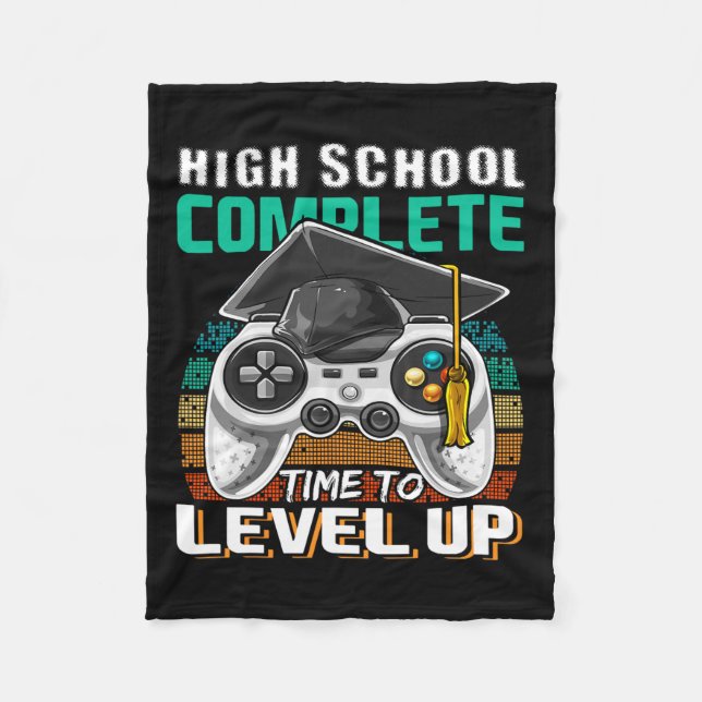 School Complete Video Game Senior Graduation Gift  Fleece Blanket (Front)