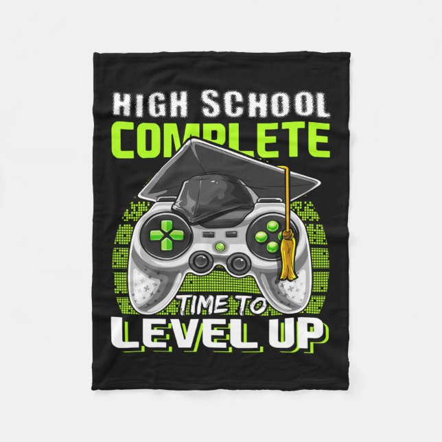 School Complete Video Game Senior Graduation Gift  Fleece Blanket (Front)