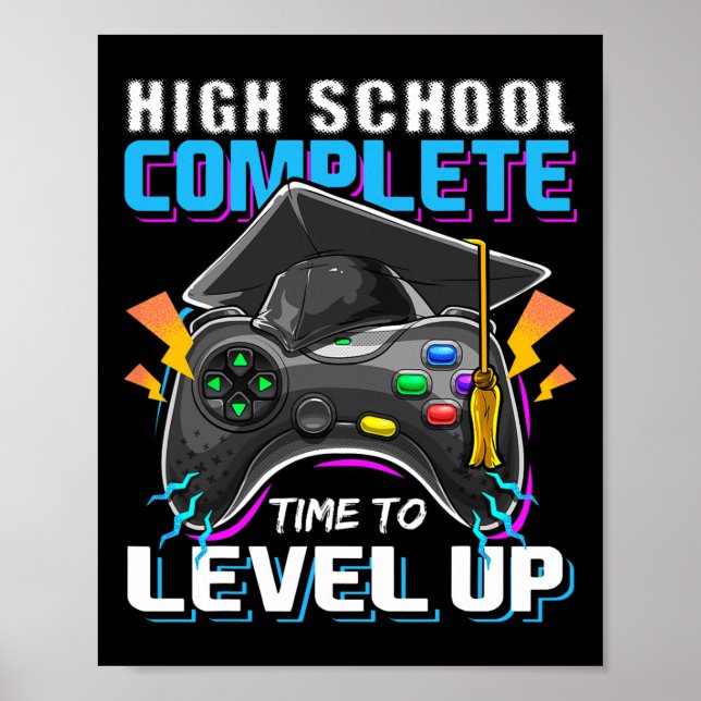 School Complete Video Game Senior Graduation Gift  Poster (Front)