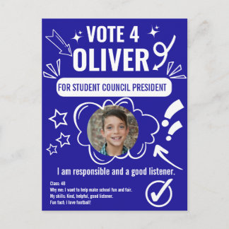 School Council Voting Template for Kids  Postcard