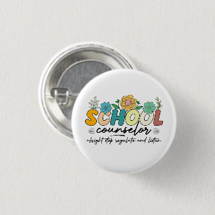School Counsellor Alright Stop Regulate and Listen 3 Cm Round Badge