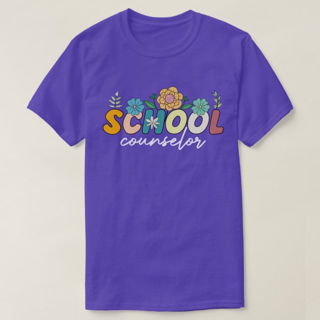 School Counsellor Appreciation Wildflower Colourfu T-Shirt (Design Front)