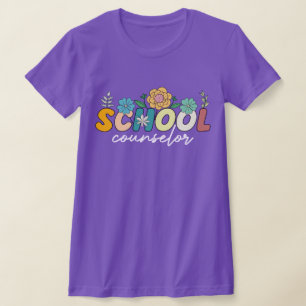 School Counsellor Appreciation Wildflower Colourfu T-Shirt