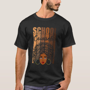 School Counsellor Black History Apparel Afro Melan T-Shirt