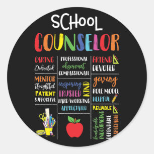 School Counsellor Caring Dedicated Friend Devoted Classic Round Sticker