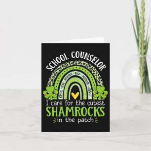 School Counsellor Cutest Shamrocks Rainbow St Patr Card
