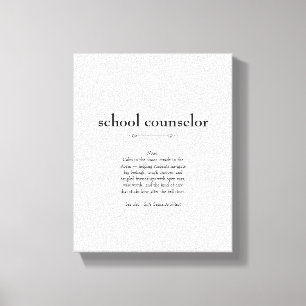School Counsellor Definition Appreciation Gift Canvas Print