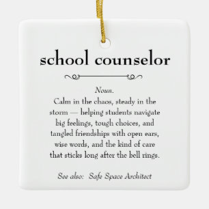 School Counsellor Definition Appreciation Gift Ceramic Ornament