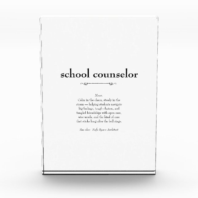 School Counsellor Definition Appreciation Gift Photo Block (Front)