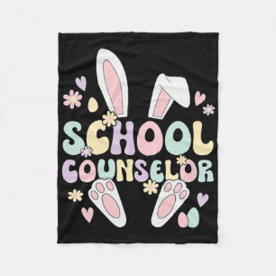 School Counsellor Easter Bunny School Counseling E Fleece Blanket