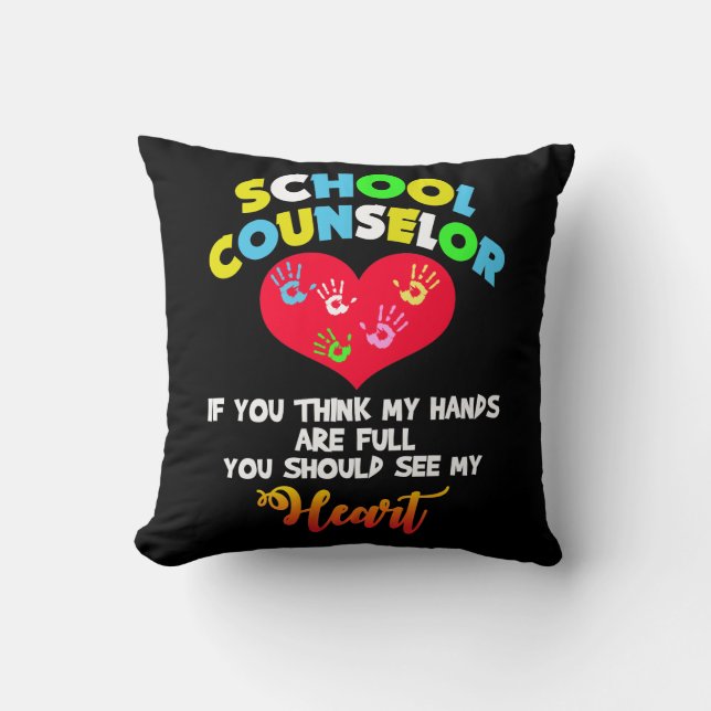 School Counsellor Full Heart Appreciation Gift Cushion (Front)