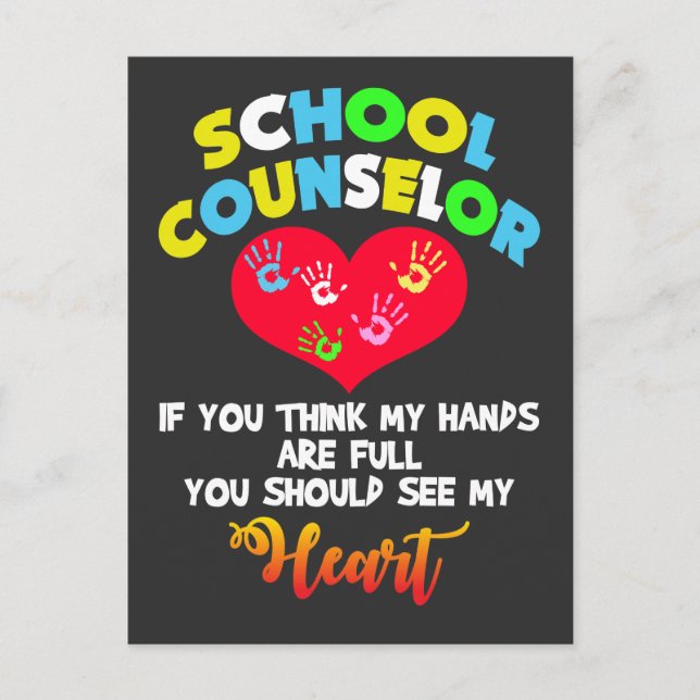 School Counsellor Full Heart Appreciation Gift ide Postcard (Front)