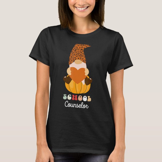 School Counsellor Gnome Women Teacher Back To Scho T-Shirt (Front)