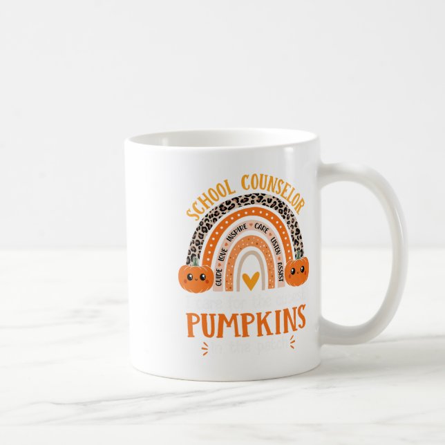 School Counsellor Rainbow Leopard Print Halloween  Coffee Mug (Right)