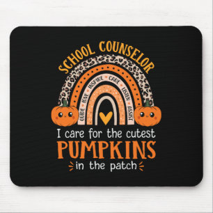 School Counsellor Rainbow Leopard Print Halloween Mouse Pad