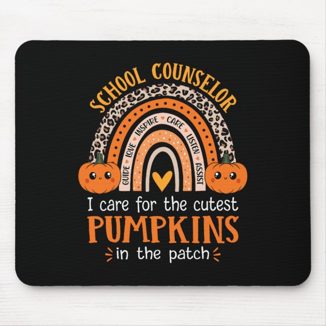 School Counsellor Rainbow Leopard Print Halloween  Mouse Pad (Front)