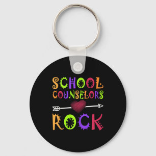 School Counsellor Rock Heart Book School Counselin Key Ring