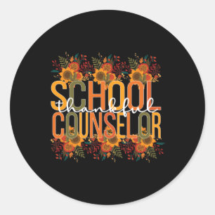 School Counsellor Thanksgiving School Counseling Classic Round Sticker