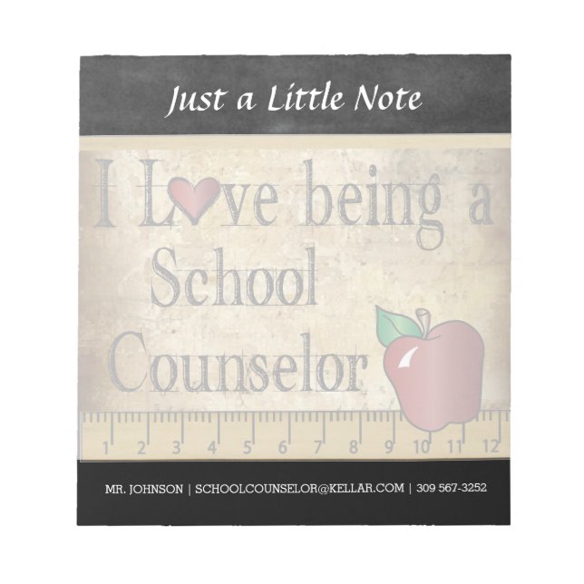 School Counsellor | Vintage Style Notepad (Front)