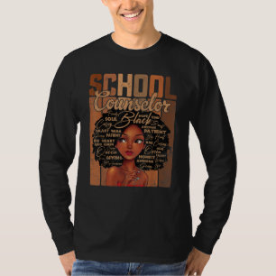School Counselor Afro African American Black Histo T-Shirt