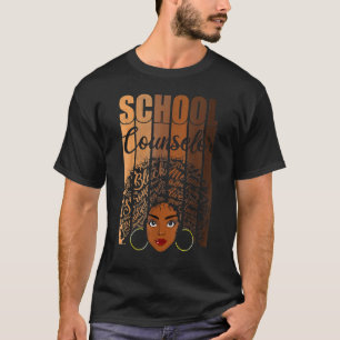 School Counselor Black History Queen Melanin Afric T-Shirt