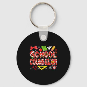 School Counselor Christmas Candy Canes Lover Funny Key Ring