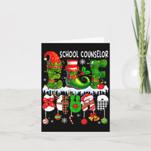 School Counselor Elf Squad Xmas Colorful Elf Hat S Card