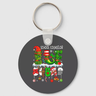 School Counselor Elf Squad Xmas Colorful Elf Hat S Key Ring