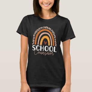 School Counselor leopard rainbow Counselor Teacher T-Shirt