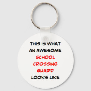 school crossing guard, awesome key ring
