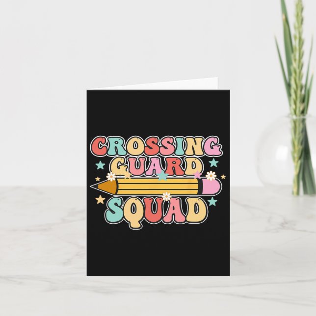 School Crossing Guard Retro Back To School Cool Ap Card (Front)