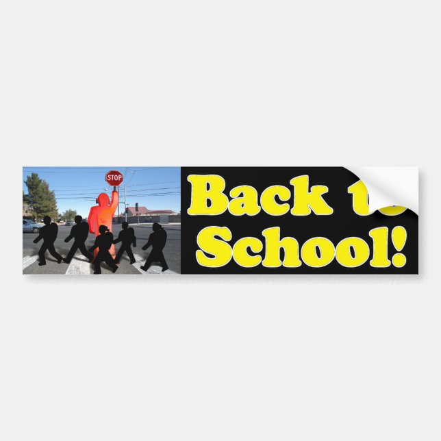 School Crossing Guard Scene Bumper Sticker (Front)
