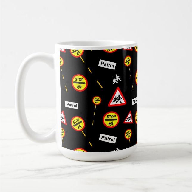 School Crossing Patrol Signs Fun Coffee Mug (Left)